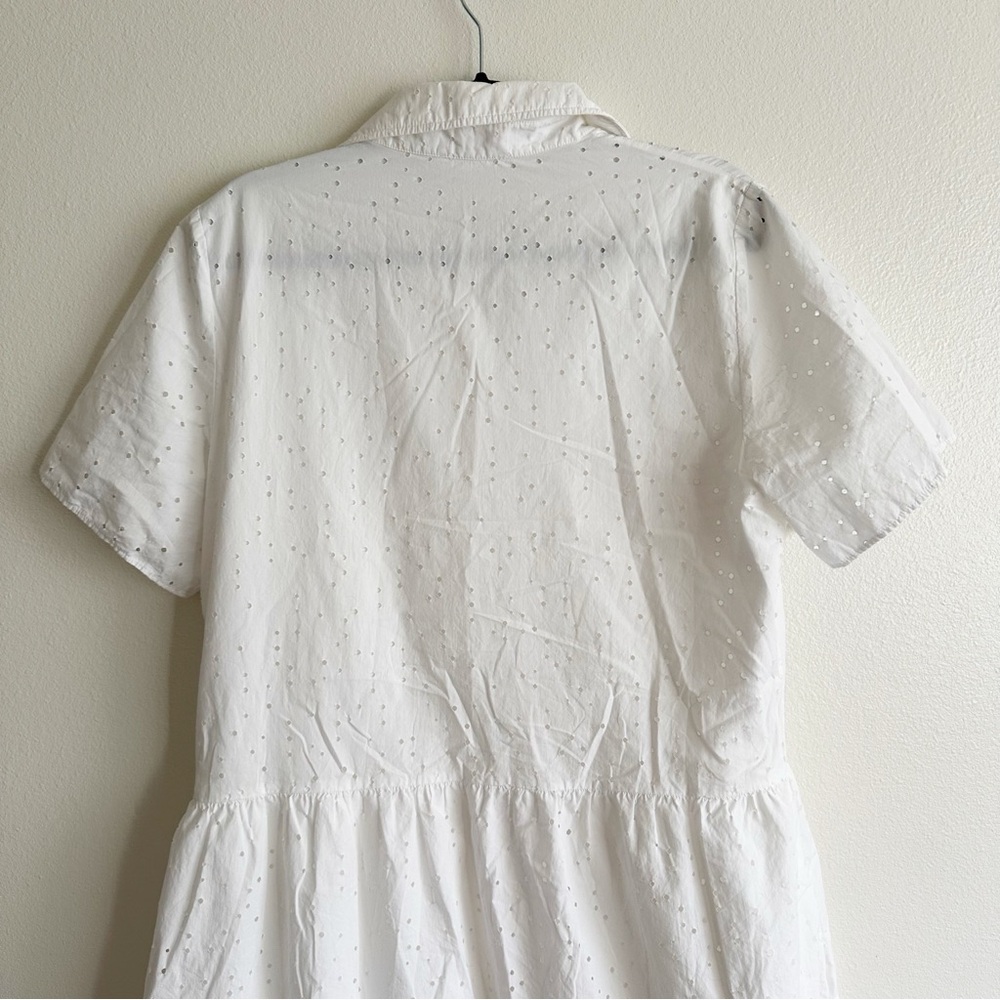 COS White Embroidered Dress with gathered panels 12 - Picture 8 of 12